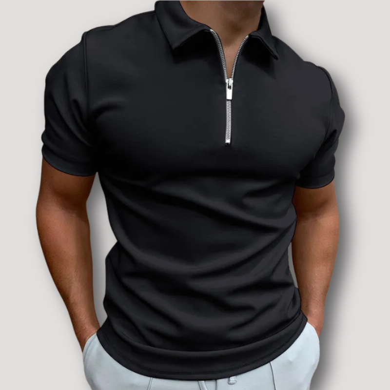 Slim Fit Quarter Zip Polo Shirts Men