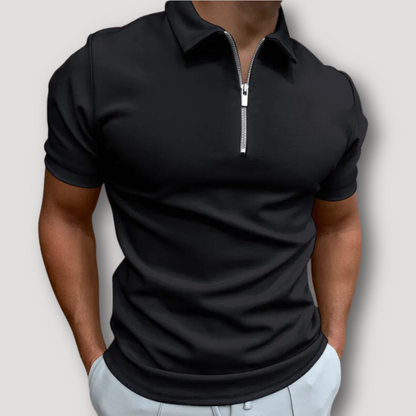 Slim Fit Quarter Zip Polo Shirts Men