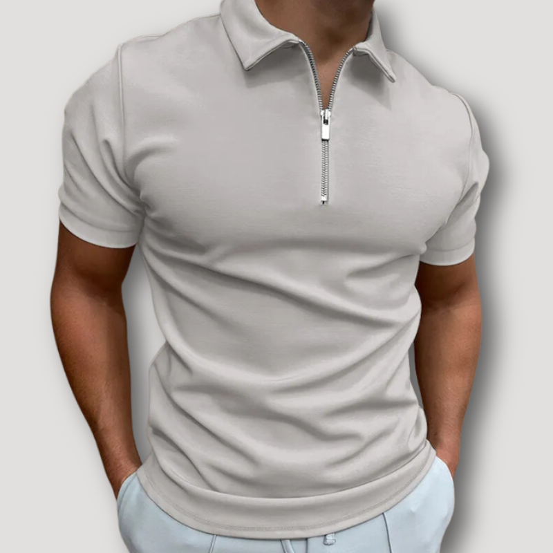 Slim Fit Quarter Zip Polo Shirts Men