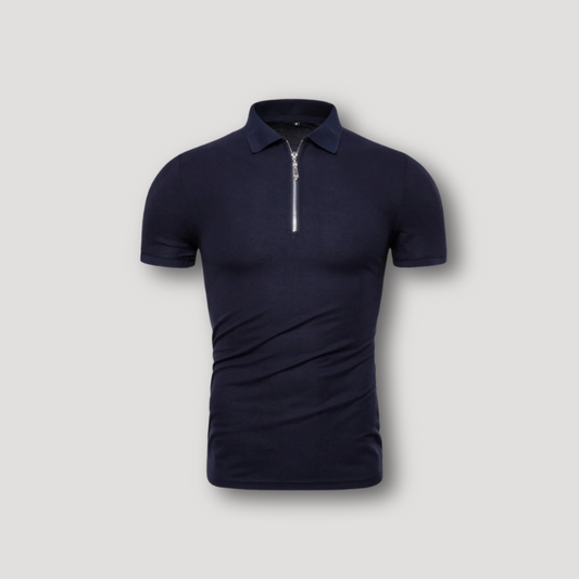 Slim Fit Quarter Zip Polo Shirts Men