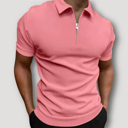 Slim Fit Quarter Zip Polo Shirts Men