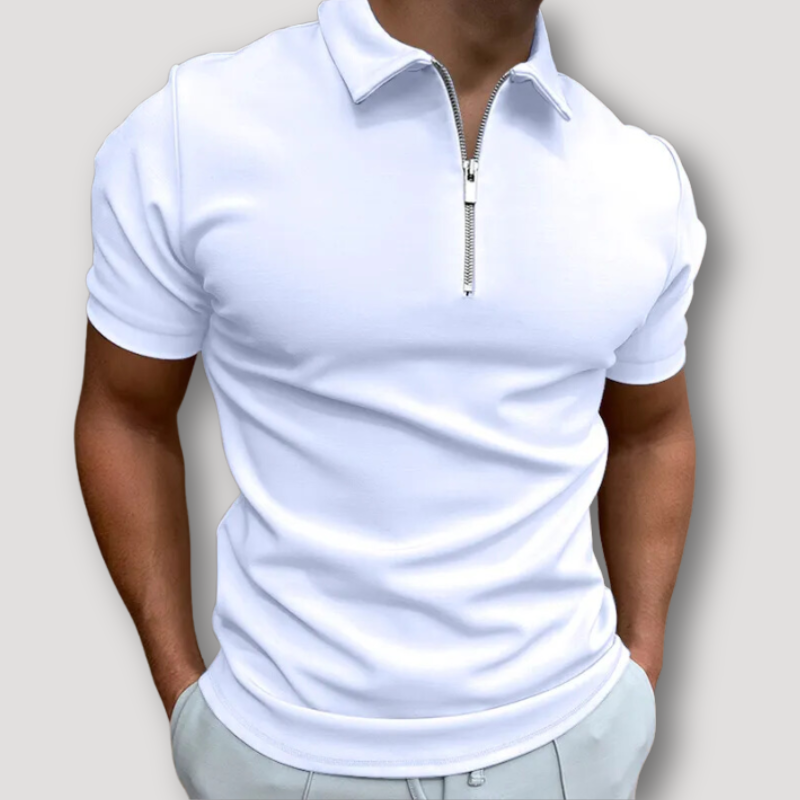 Slim Fit Quarter Zip Polo Shirts Men