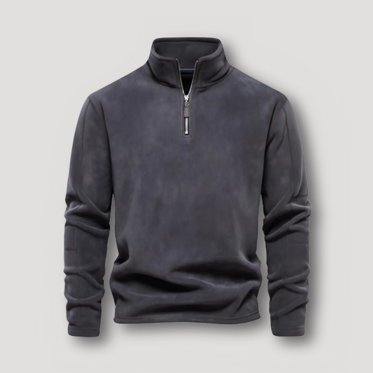 Soft and Warm Stand Collar Quarter Zip Fleece Pullover Men