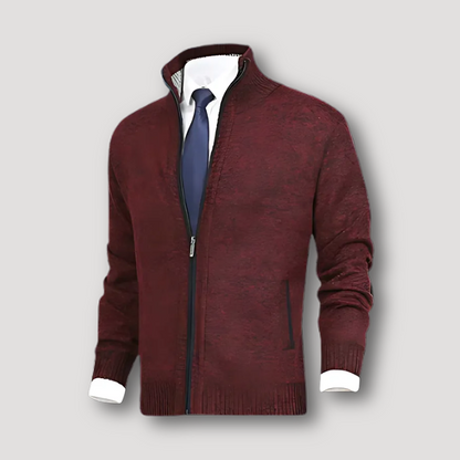 Casual Knitted Zip Up Jacket Men