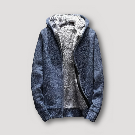 Fleece-Lined Plush Zip Up Hoodies Men