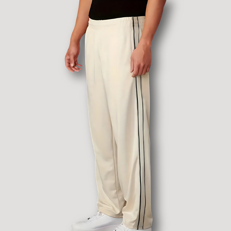 Casual White Side Strip Jogging Pants for Men