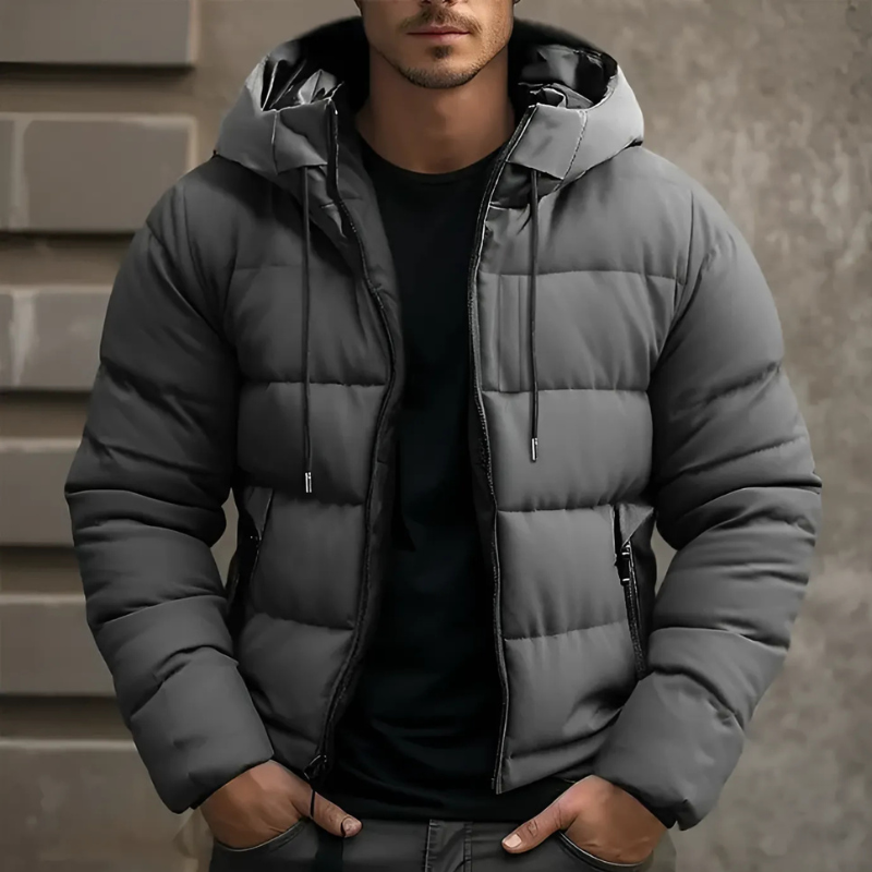 Winter Outerwear Hooded Puffer Jacket for Men