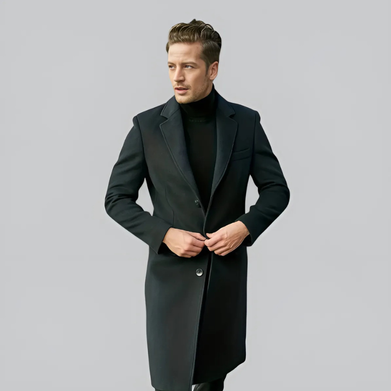 Casual Notch Lapel Winter Overcoat for Men