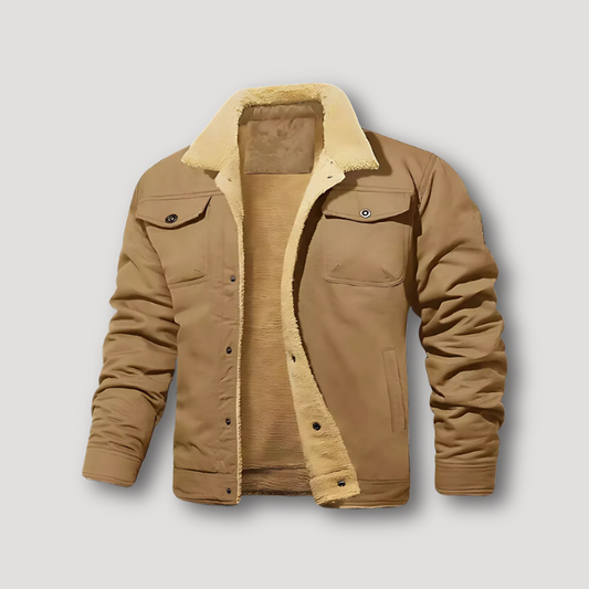 Dual Chest Pockets Sherpa Lined Jacket for Men