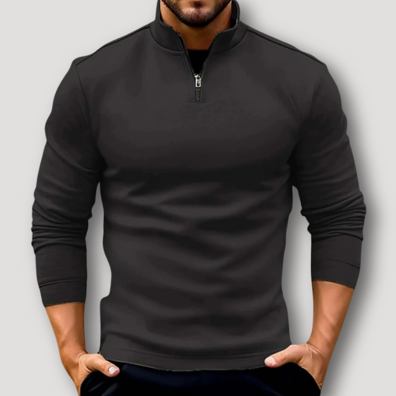 Slim Fitted Turtleneck Sweater Quarter Zip Mens