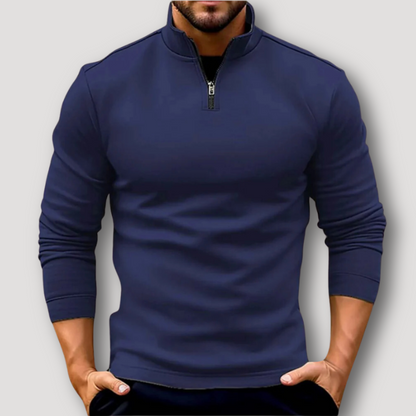 Slim Fitted Turtleneck Sweater Quarter Zip Mens