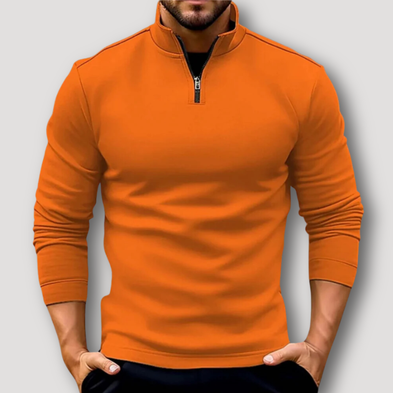 Slim Fitted Turtleneck Sweater Quarter Zip Mens