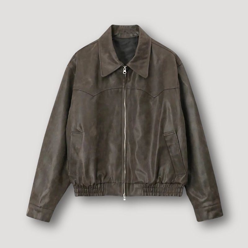 Vintage A Brown Leather Jacket Bomber