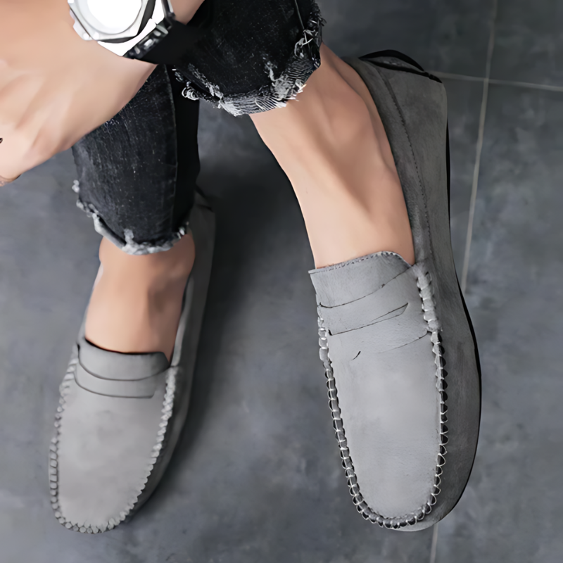 Genuine Suede Moccasin Penny Loafers Men