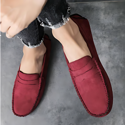 Genuine Suede Moccasin Penny Loafers Men