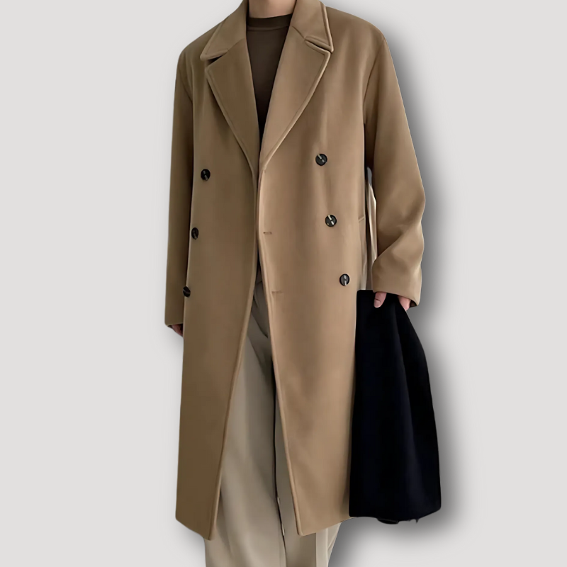 Double-Breasted Winter Coat Men's Long Formal Coat