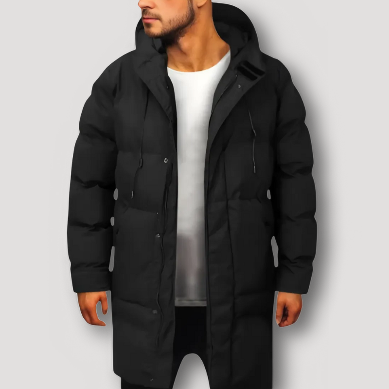 Quilted Winter Long Puffer Coat for Men