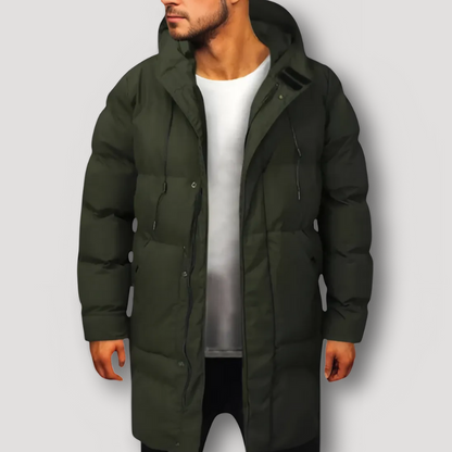 Quilted Winter Long Puffer Coat for Men