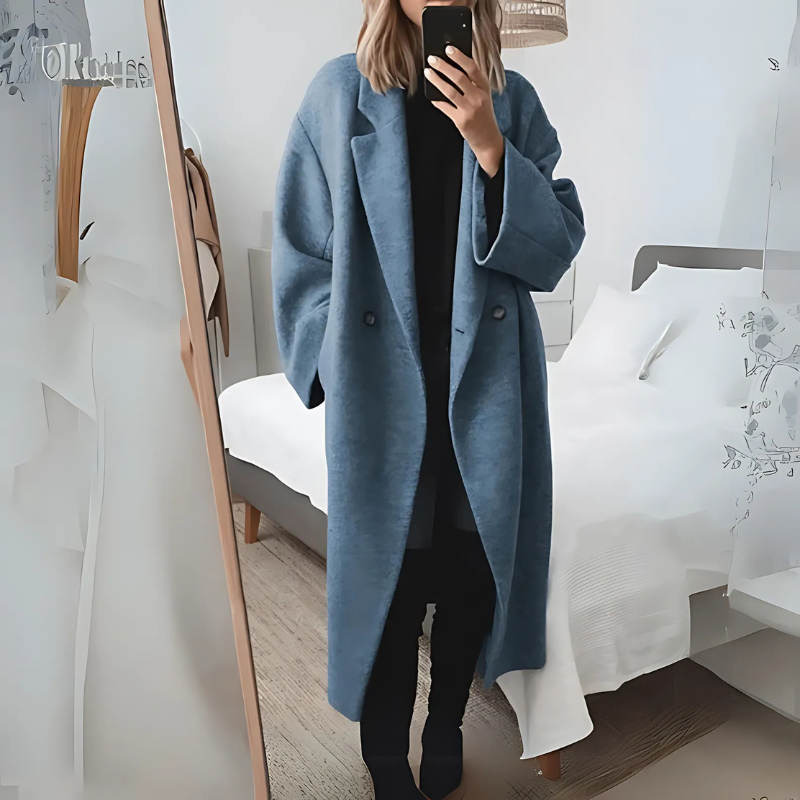 Single Button Long Winter Coat Women