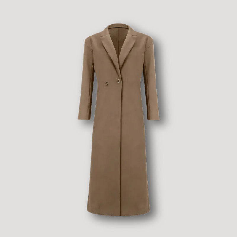 Single Button Long Winter Coat Women