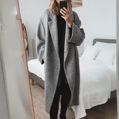 Single Button Long Winter Coat Women