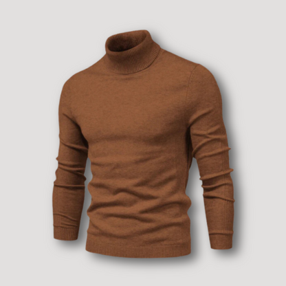 Slim Fitted Long Sleeve Plain Turtleneck Sweater for Men