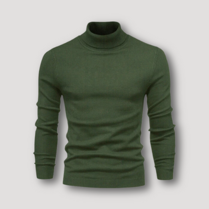 Slim Fitted Long Sleeve Plain Turtleneck Sweater for Men