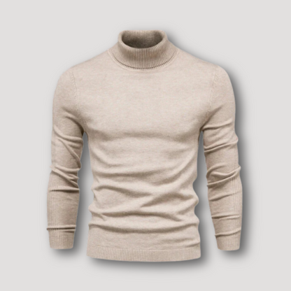 Slim Fitted Long Sleeve Plain Turtleneck Sweater for Men