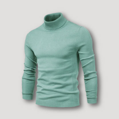 Slim Fitted Long Sleeve Plain Turtleneck Sweater for Men