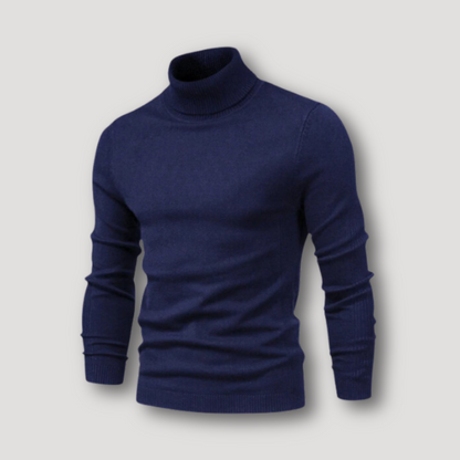 Slim Fitted Long Sleeve Plain Turtleneck Sweater for Men