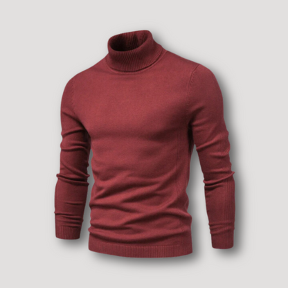 Slim Fitted Long Sleeve Plain Turtleneck Sweater for Men