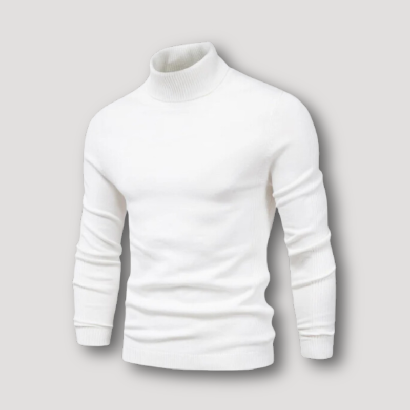 Slim Fitted Long Sleeve Plain Turtleneck Sweater for Men