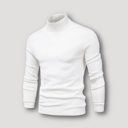 Slim Fitted Long Sleeve Plain Turtleneck Sweater for Men