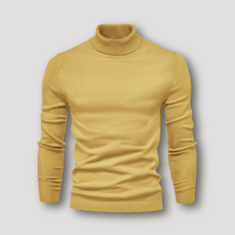 Slim Fitted Long Sleeve Plain Turtleneck Sweater for Men