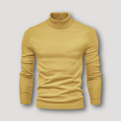 Slim Fitted Long Sleeve Plain Turtleneck Sweater for Men