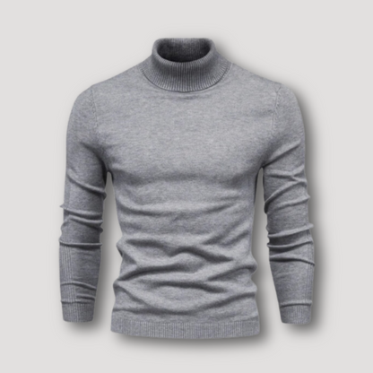 Slim Fitted Long Sleeve Plain Turtleneck Sweater for Men