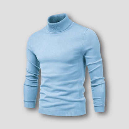 Slim Fitted Long Sleeve Plain Turtleneck Sweater for Men