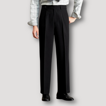 Straight Cut Old Money Style High Waist Trousers for Men