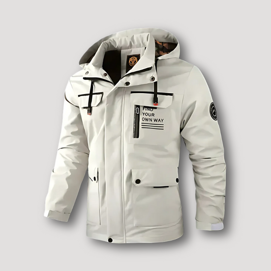 'Find You Own Way' Hooded Waterproof Jacket for Men