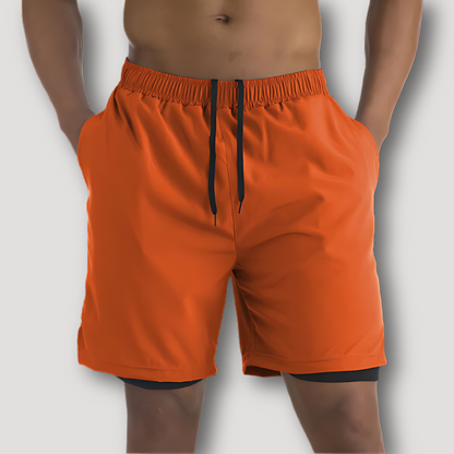 2 in 1 Quick Dry Fitness Gym Running Shorts for Men