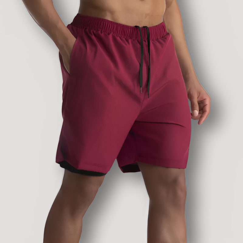 2 in 1 Quick Dry Fitness Gym Running Shorts for Men