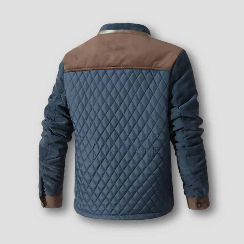 Suede Accents Quilted Jacket for Men