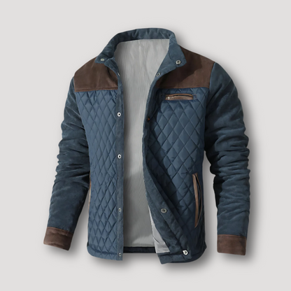 Suede Accents Quilted Jacket for Men