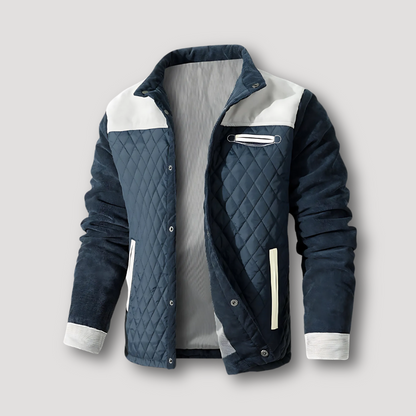 Suede Accents Quilted Jacket for Men