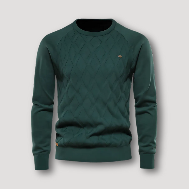 Crew Neck Diamond Knit Sweater for Men