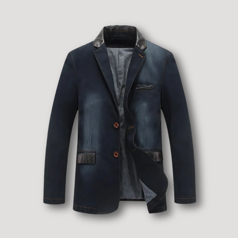 Vintage Denim Blazer Jacket for Men