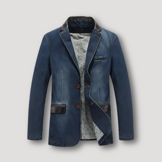 Vintage Denim Blazer Jacket for Men