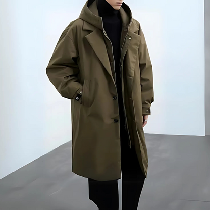 Lightweight Oversized Trench Coat with Hood