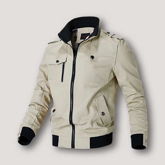 Zipper Pockets Casual Windbreaker Bomber Jacket Men