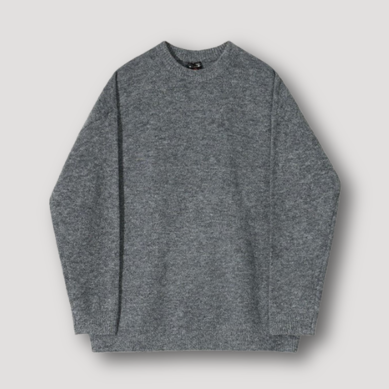 Oversized Grey Pullover Wool Sweaters for Men